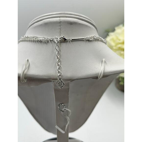 Kendra Scott Elisa Silver Triple Strand Necklace in Iridescent Lilac Illusion - Picture 5 of 7